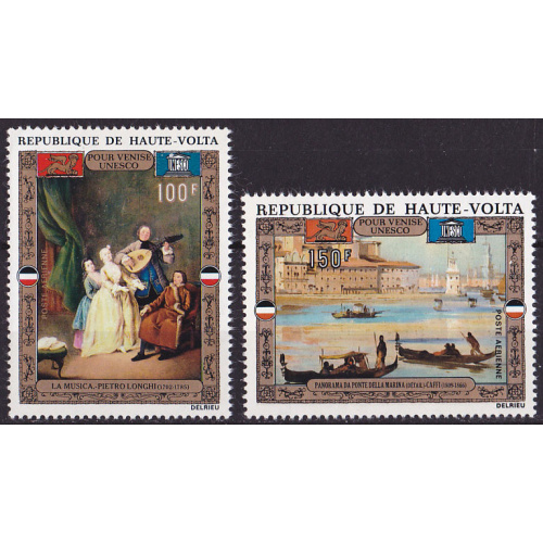Série de 2 TP PA neufs ** n° 100 à 101 (Yvert) Haute-Volta 1972 - Sauvegarde Venise, UNESCO