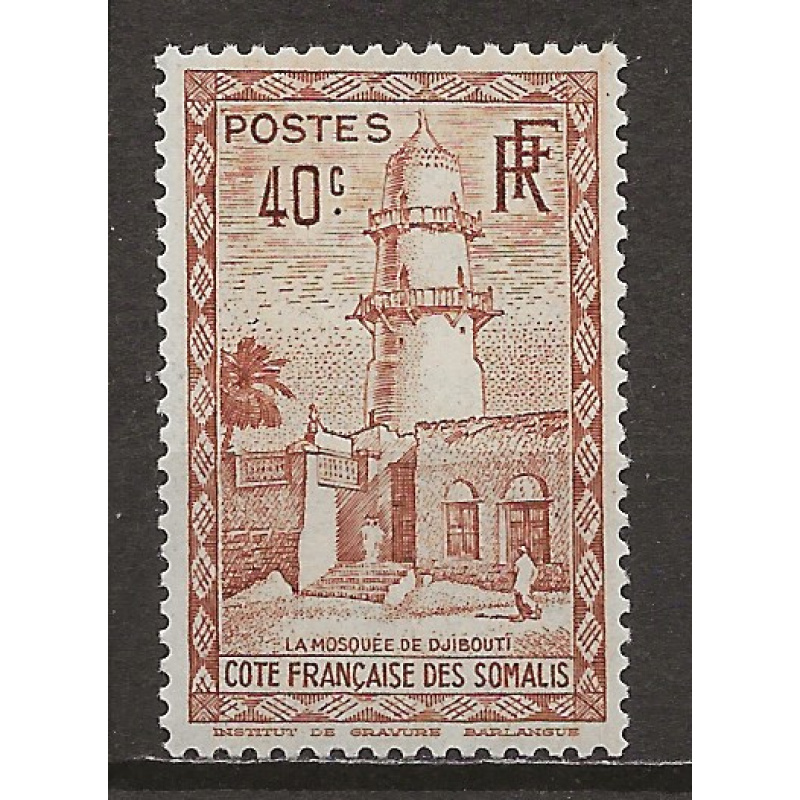 COTE DES SOMALIS COLONIES FRANCAISE ANNEE 1939-40  Y.T N°177 NEUF**