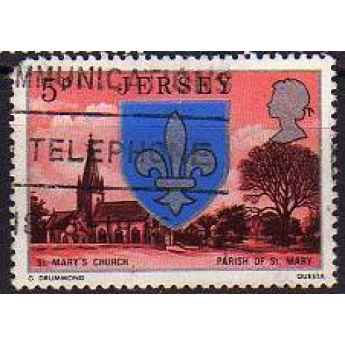 Jersey 1976 - Armoirie et vue de Ste-Mary (son église) - 2nd choix - YT 127 °