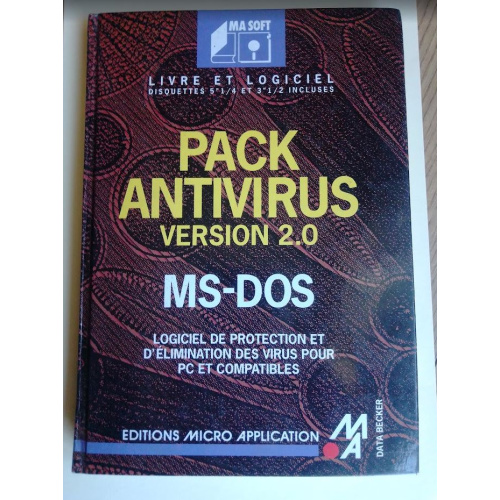 Collection logiciel 1991 - MA SOFT - MS-DOS ANTIVIRUS 2.0 - Livre et Logiciel - disquettes 3"1/2 & 5''1/4