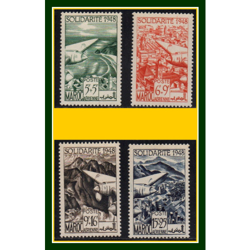 Maroc N° PA 70 à 73 * (légères)  Solidarité 1948  complet  1949