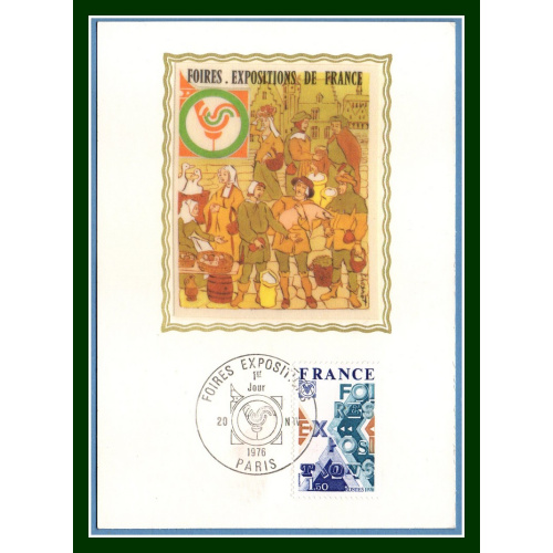 France Carte Maximum soie N° 1909 Foires Expositions 1976