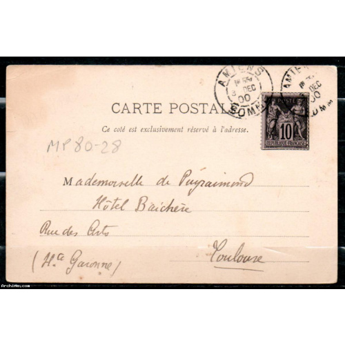 Dept 80 (Somme) AMIENS 1900 > Cachet type A2b sur Sage / CP
