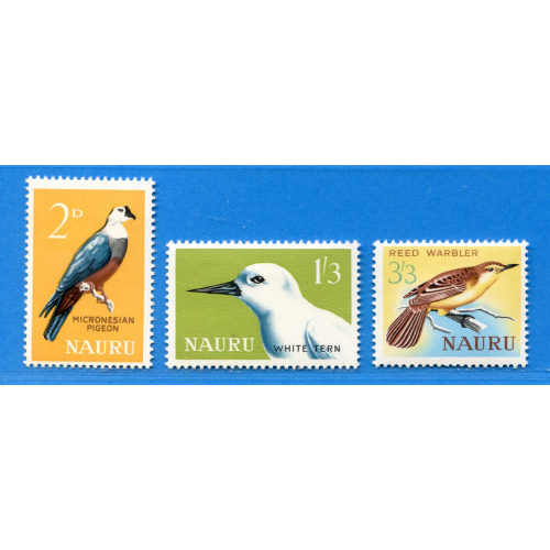Réf ED -- NAURU Yvert n° 46+51+53 . * *. Neuf Luxe Dos Visible MNH . **. -- Mouette Sterne Merle Pigeon - Bird Oiseaux