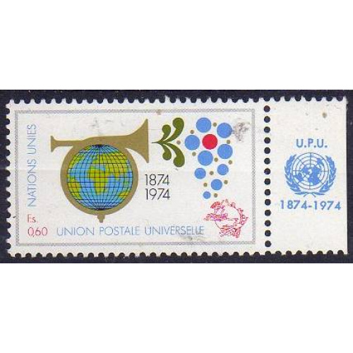 O.N.U Genève 1974 - Centenaire de l'UPU, neuf avec tab - YT 40 **