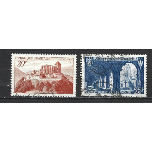 FRrance 1949 - Y & T : 841A et 842 - St Bertrand de Comminges, St Wandrille