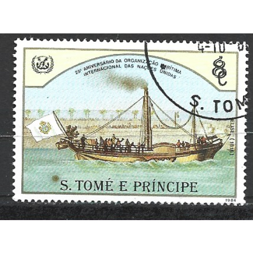 Saint-Thomas et Prince 1984  - Y & T : 807 - Bateau vapeur : L'Elise