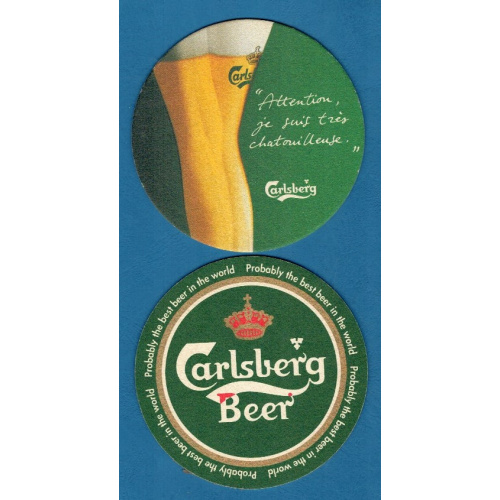 Sous-bock Bierdeckel Coaster Posavasos Carlsberg Danemark Recto/verso