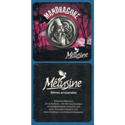 Sous-bock Bierdeckel Coaster Posavasos Brasserie Mélusine France Recto/verso