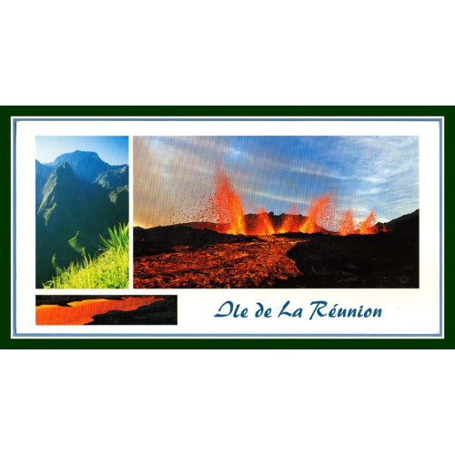 CPM (974) LA REUNION (10,3X21,5cm) Piton des Neiges Volcan de la Fournaise OMEC St Denis 2007 > France