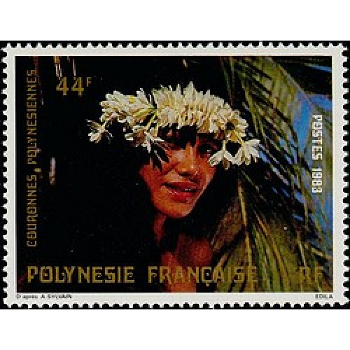 Polynésie Française 1983 - Couronne de fleurs: à tiaré maohi, neuf sg - YT 206 *