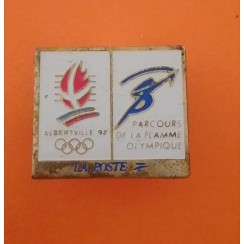 Pin's - La Poste Albertville 92 - Parcours de la Flamme Olympique