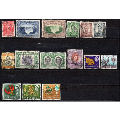 lot 15 timbres Rhodésie du Sud