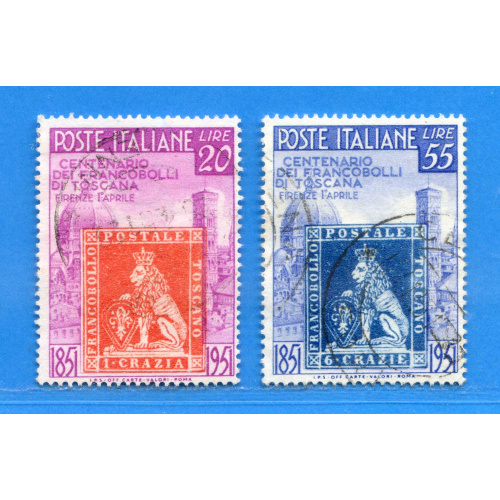 Réf D-STO1Partie2 -- ITALIE n° 591-592 Ø Oblitéré -- Used Ø Dos Visible - ITALIA