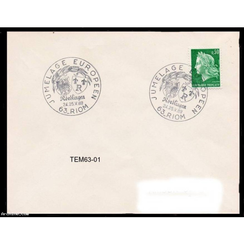 Dept 63 (Puy-de-Dôme) RIOM 1969 > Jumelage Européen NORDLINGEN