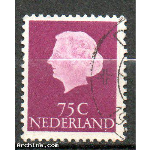 Pays-Bas Yvert N°609 Oblitéré 1953 Reine JULIANA 75c