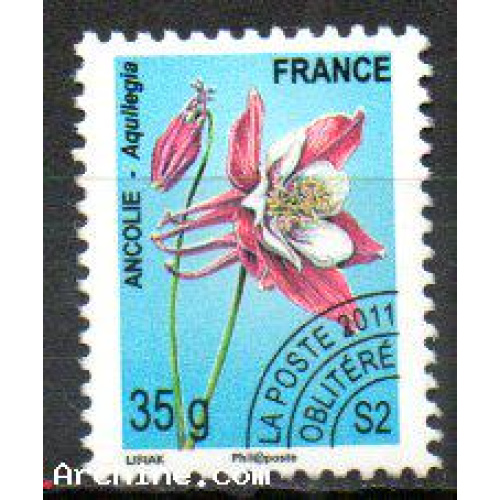 France oblitéré Yvert PREO N°260 Fleur ANCOLIE 2008