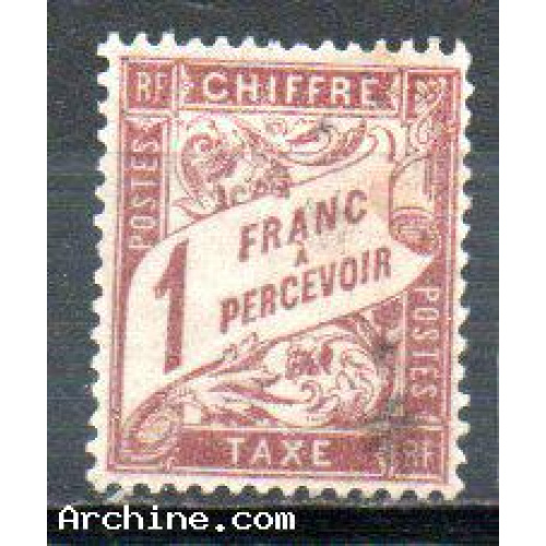 France oblitéré Yvert TAXE N°40 Chiffre taxe 1 franc