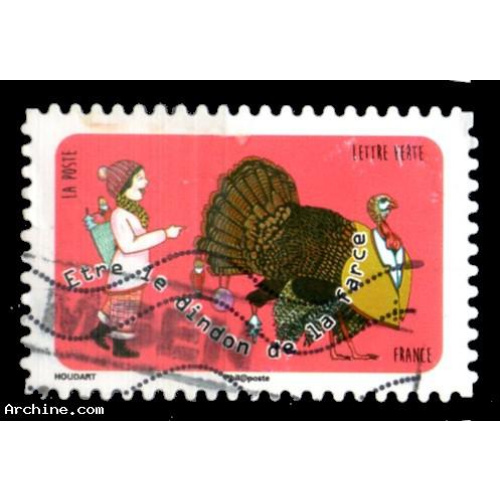 France Oblitéré Yvert Adhésif N°1319 Expression Dindon de la farce 2016