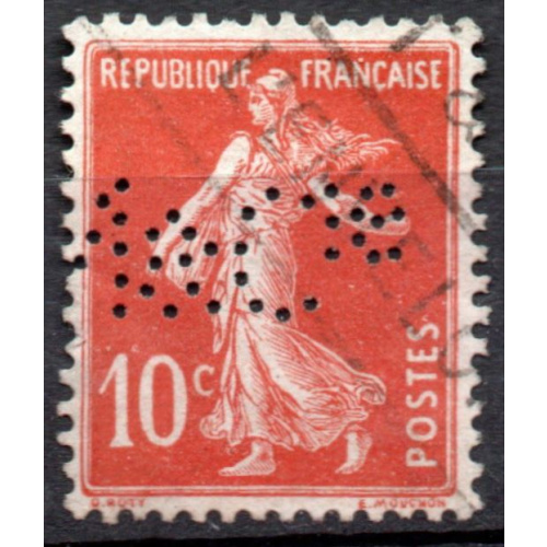 France -  Y&T N° 138 - Semeuse -  perforé M&CIE 49
