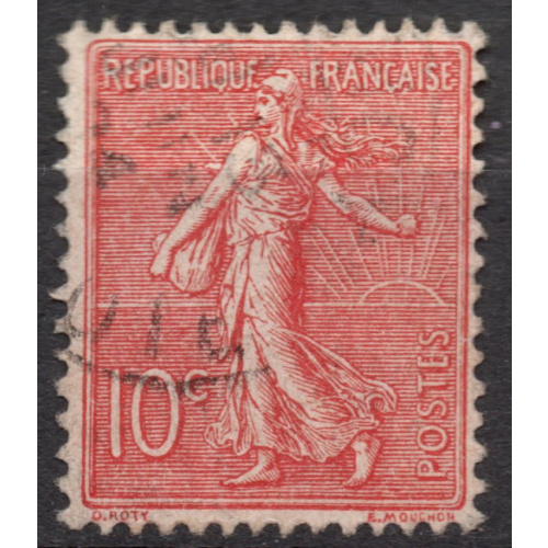 France -  Y&T N° 129 Type I  - variété GT case 14 - oblitéré