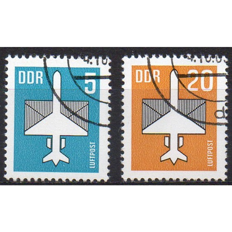 ALLEMAGNE RDA N° PA 11 et PA 12 o Y&T 1983 Avion stylisé