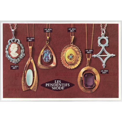 Carte postale commerciale Maty - Les pendentifs mode - non circulé