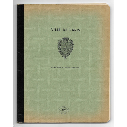 Ecole - Ancien cahier Ville de Paris - année 1970