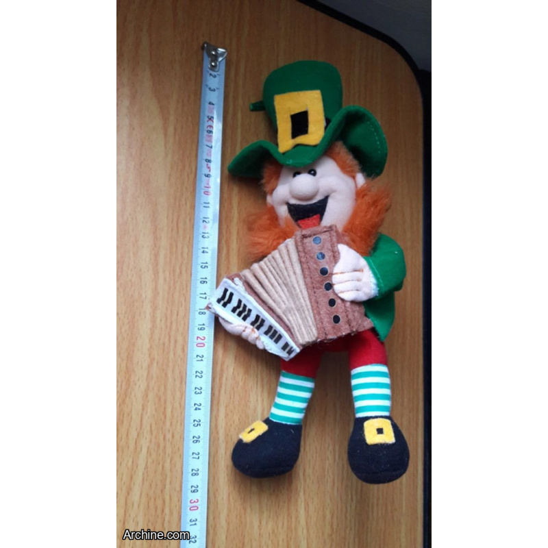 Leprechaun Accordéoniste. 30 cm