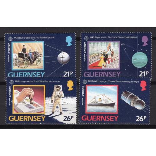 GUERNESEY 1991 SERIE EUROPA L' EUROPE ET L'ESPACE  YVERT N° 520-23 NEUF**