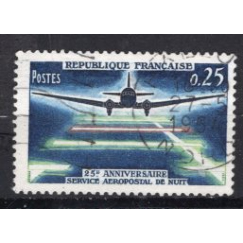 FRANCE 1964 SERVICE AEROPOSTAL DE NUIT  YVERT N° 1418 OBLITERE
