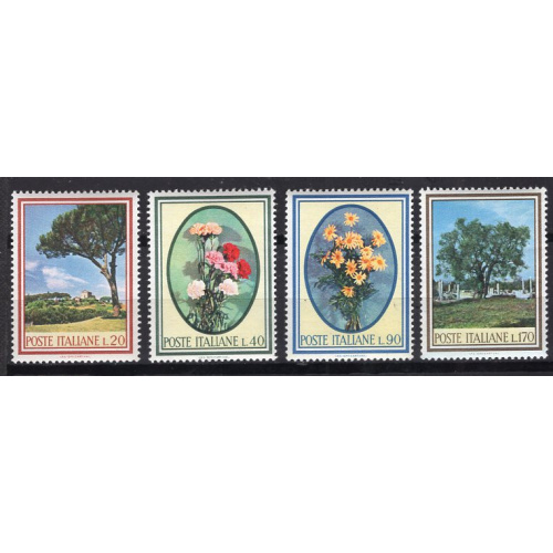 ITALIE 1966 SERIE FLEURS ET ARBRES YVERT N° 946-49 NEUF**
