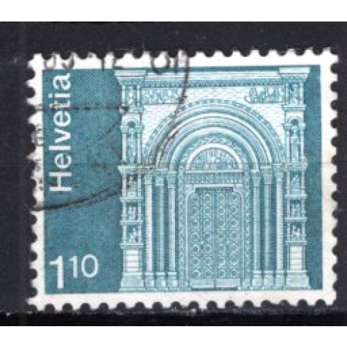 SUISSE 1975 ARCHITECTURE PORTAIL ST GALL CATHEDRALE DE BALE YVERT N° 993 OBLITERE