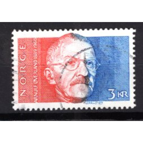 NORVEGE 1989 ARNULF OVERLAND ECRIVAIN YVERT N° 988 OBLITERE