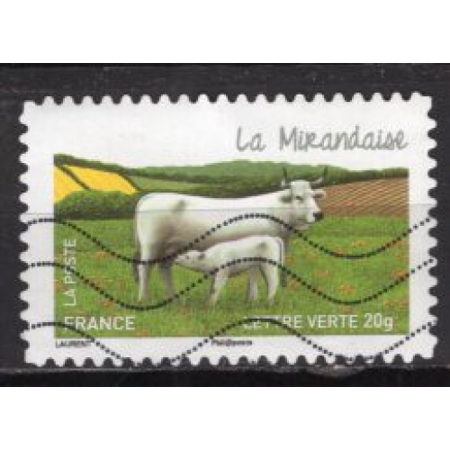 FRANCE AUTOADHESIF 2014  LA VACHE MIRANDAISE  YVERT N° 957 OBLITERE