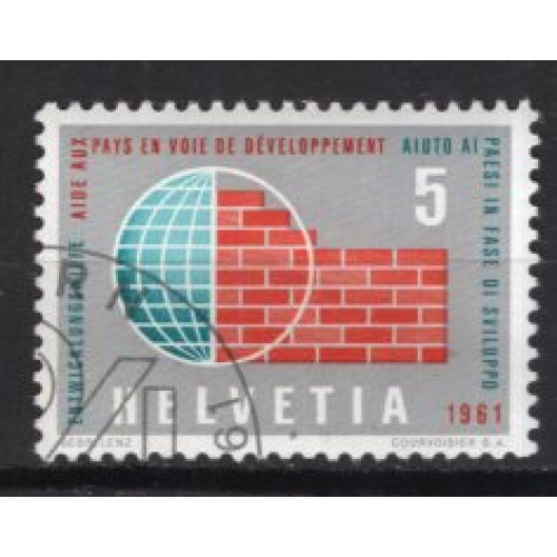 SUISSE 1961 ASSISTANCE TECHNIQUE AU PAYS EN VOIE DE DEVELOPPEMENT  YVERT  N° 673 OBLITERE