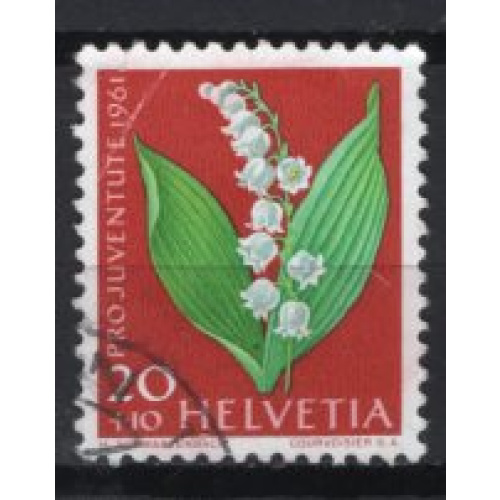 SUISSE 1961  POUR LA JEUNESSE FLEUR LE MUGUET YVERT  N° 686 OBLITERE