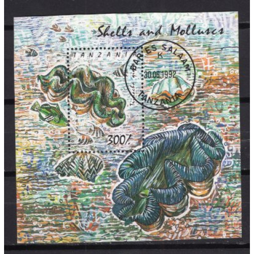 TANZANIE 1992 FAUNE MARINE LES MOLLUSQUES BLOC OBLITERE YVERT N° 161