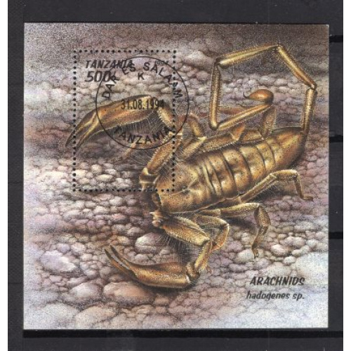 TANZANIE 1994 ANIMAUX LES ARACHNIOS LE SCORPION BLOC OBLITERE YVERT N° 239