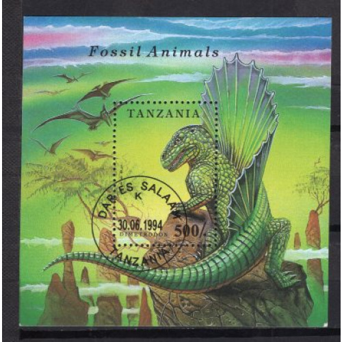 TANZANIE 1994 LES ANIMAUX PREHISTORIQUES BLOC OBLITERE YVERT N° 230