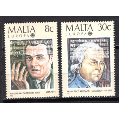 MALTE 1985 PAIRE EUROPA ANNEE EUROPEENNE DE LA MUSIQUE YVERT N° 707-08  NEUF**