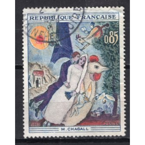 FRANCE 1963 TABLEAU DE MARC CHAGALL YVERT N° 1398 OBLITERE