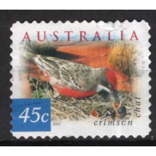AUSTRALIE  2001 LES OISEAUX HIPITHIANURE TRIOLORE YVERT N° 1968 OBLITERE