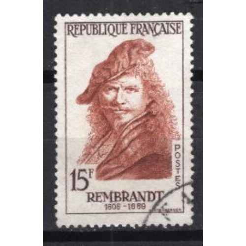 FRANCE 1957 CELEBRITE LE PEINTRE REMBRANDT  YVERT N° 1135 OBLITERE