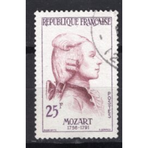 FRANCE 1957 CELEBRITE MOZART COMPOSITEUR YVERT N° 1137 OBLITERE
