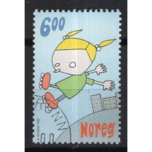 NORVEGE  1999 JEUX D' ENFANTS ROLLER EN LIGNE YVERT N° 1283 OBLITERE