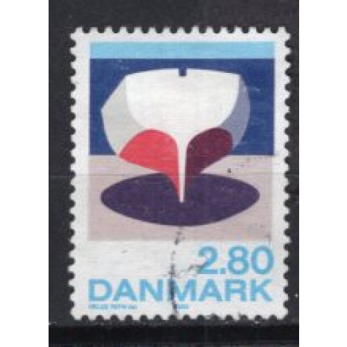 DANEMARK 1985 ART TABLEAU DU PEINTRE  HELGE REFN YVERT N° 853 OBLITERE