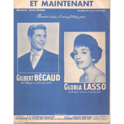 Partition - Et maintenant - Gilbert Bécaud - année 1962