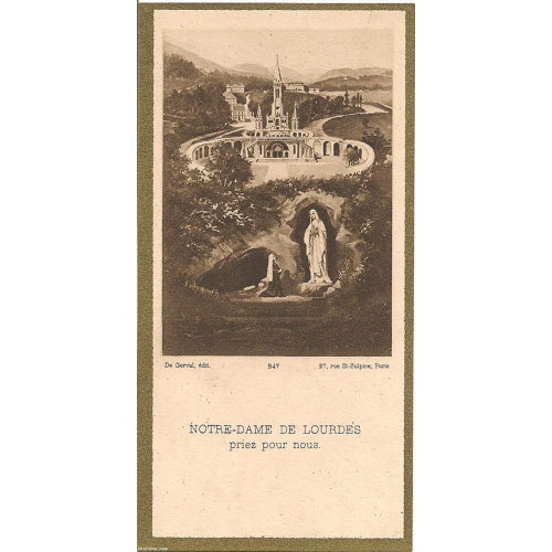 Image pieuse - Editeur De Gerval N°847 - N.D. de Lourdes