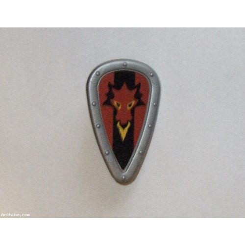 Playmobil chevalier - Bouclier blason Dragon Rouge 3269